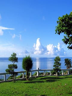 蓝天白云海滩风景 98)