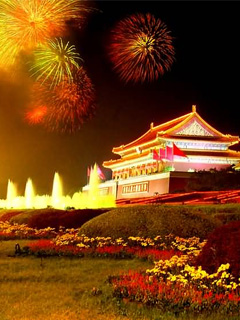 庆祝国庆节，北京天安门桌面一 4241)