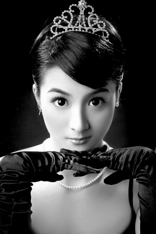 黑色风格气质美女iPhone4壁纸 7249)