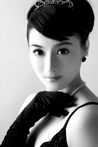黑色风格气质美女iPhone4壁纸 7253)