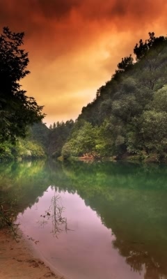 湖光水色风景画 8104)