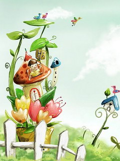 韩国精美风景插画壁纸集 10508)