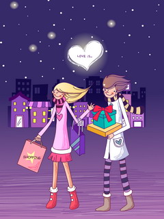 热恋中的男女卡通图片love is 10646)