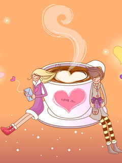热恋中的男女卡通图片love is 10647)