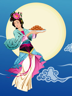 中秋嫦娥送月饼送祝福 11323)