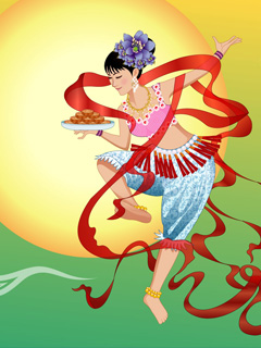 中秋嫦娥送月饼送祝福 11336)