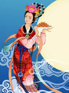 中秋嫦娥送月饼送祝福 11328)