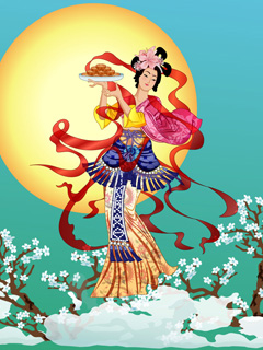 中秋嫦娥送月饼送祝福 11320)