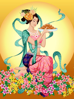 中秋嫦娥送月饼送祝福 11334)