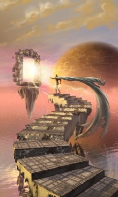梦幻绘画风景图-通往希望天堂之路 14498)