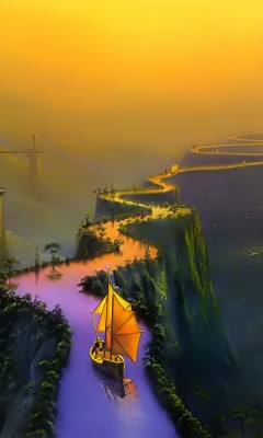 梦幻绘画风景图-通往希望天堂之路 14500)
