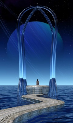 梦幻绘画风景图-通往希望天堂之路 第1页