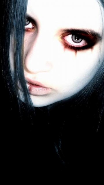 黑暗颓废个性女孩，360x640手机图片 14609)