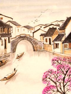 江南水乡古镇风景美画 17557)