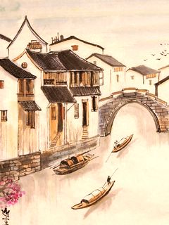 江南水乡古镇风景美画 17559)