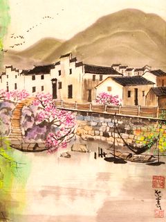 江南水乡古镇风景美画 17563)