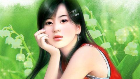 台湾浪漫言情小说封面美女插画二 18199)