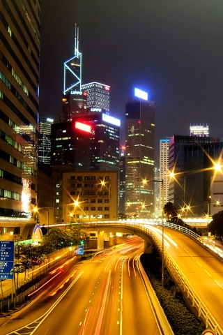 都市夜景灯火辉映的公路 18250)