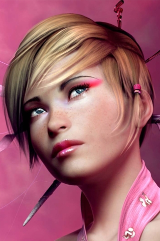 3D绘画粉妆美女 18419)