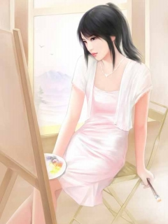 唯美风格插画美女 18439)
