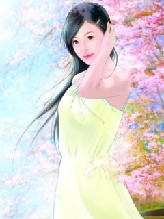 唯美风格插画美女 18442)