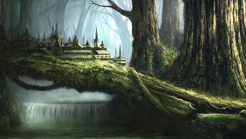 奇幻风格绘画-梦幻建筑和风景 18953)