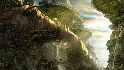 奇幻风格绘画-梦幻建筑和风景 18948)