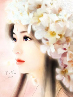 插画名家丁琳手绘美女手机壁纸 19049)