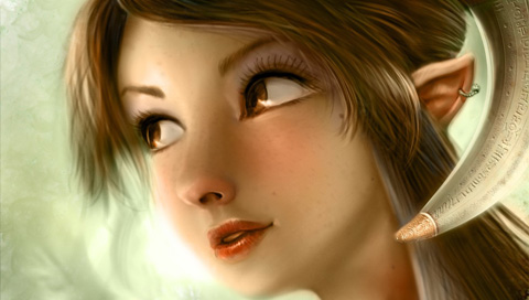 奇幻风格插画-美女人物 19068)