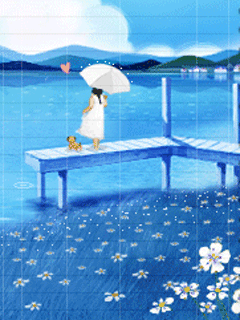 童年的回忆-下雨天溜小狗 21348)