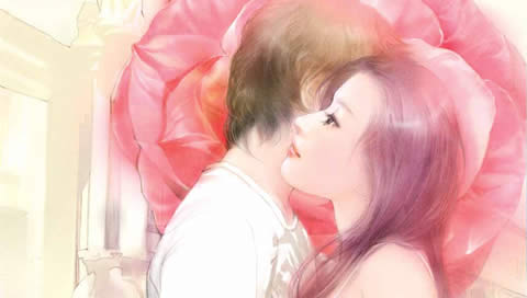 手绘小说封面帅哥和美女 21461)