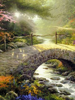 山水水彩画小桥流水人家 23215)