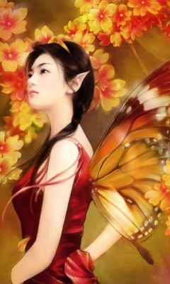 漂亮的蝴蝶仙子手机图片 24263)