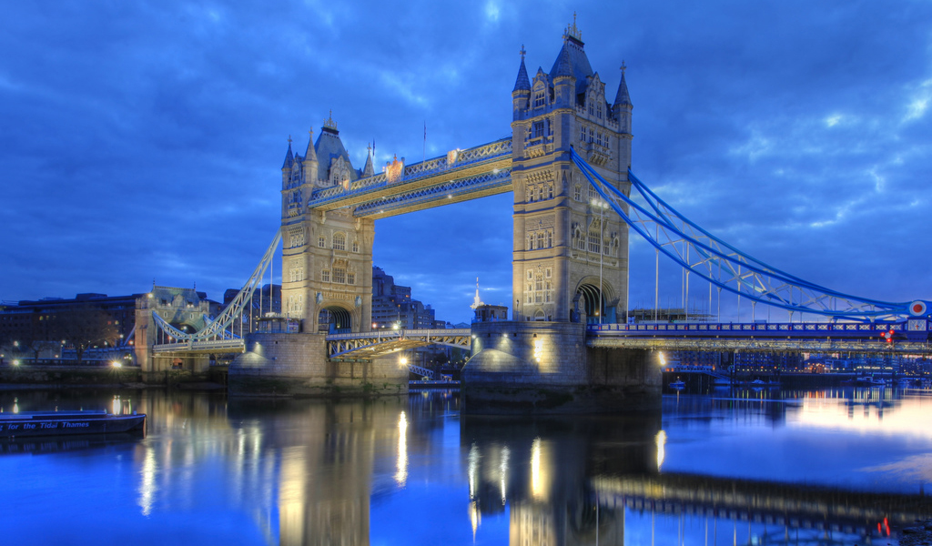 英国伦敦塔桥1024x600宽屏壁纸 24447)