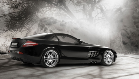 黑色奔驰跑车SLR Brabus PSP壁纸 25145)