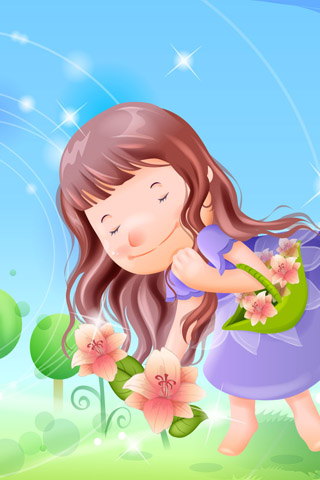 春天里的可爱的小天使手机壁纸 25299)