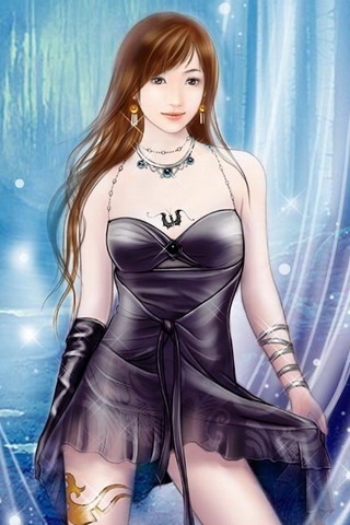 手绘的漂亮性感都市美女手机图片 26150)