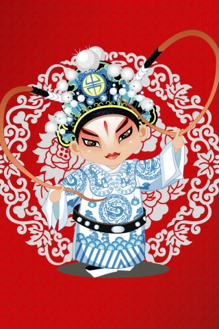 可爱的京剧卡通小人手机壁纸下载 26341)