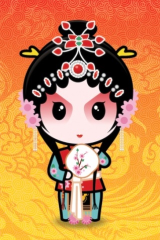 可爱的京剧卡通小人手机壁纸下载 26327)