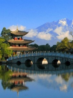 美丽室外桃园美丽古亭手机壁纸 26345)