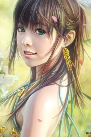 清纯梦幻美少女320x480壁纸下载 26371)