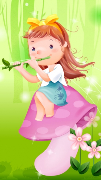 可爱的小姑娘插画图 26468)