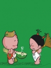 小破孩与小丫的裤叉爱情可爱手机壁纸