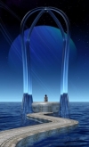 梦幻绘画风景图-通往希望天堂之路