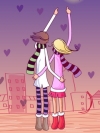 热恋中的男女卡通图片love is